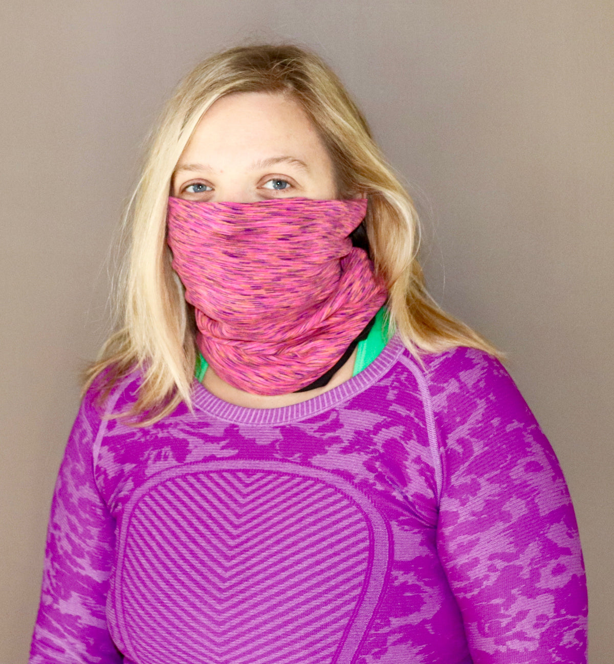 Pink Space Dye Fleece Gaiter | Her Tribe Athletics