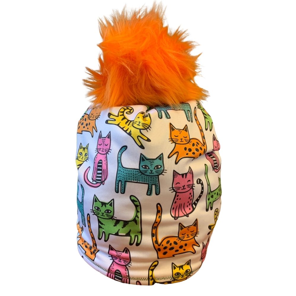 Colorful Cats Fleece Lined Hat | Her Tribe Athletics