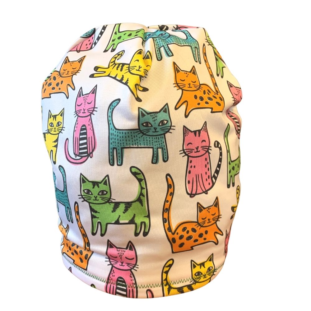 Colorful Cats Fleece Lined Hat | Her Tribe Athletics