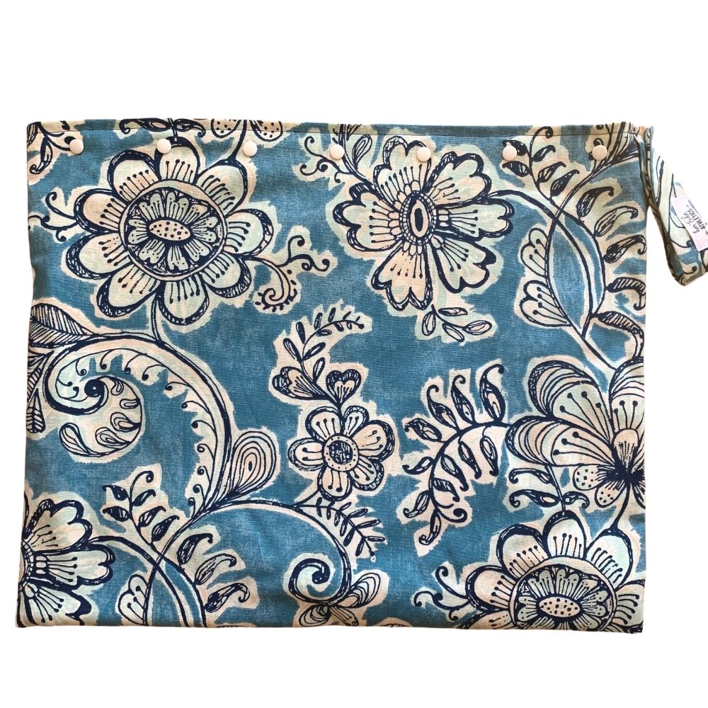 Extra Large Blue Flowers Wet Bag | Her Tribe Athletics