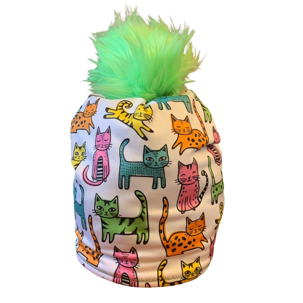 Colorful Cats Fleece Lined Hat | Her Tribe Athletics