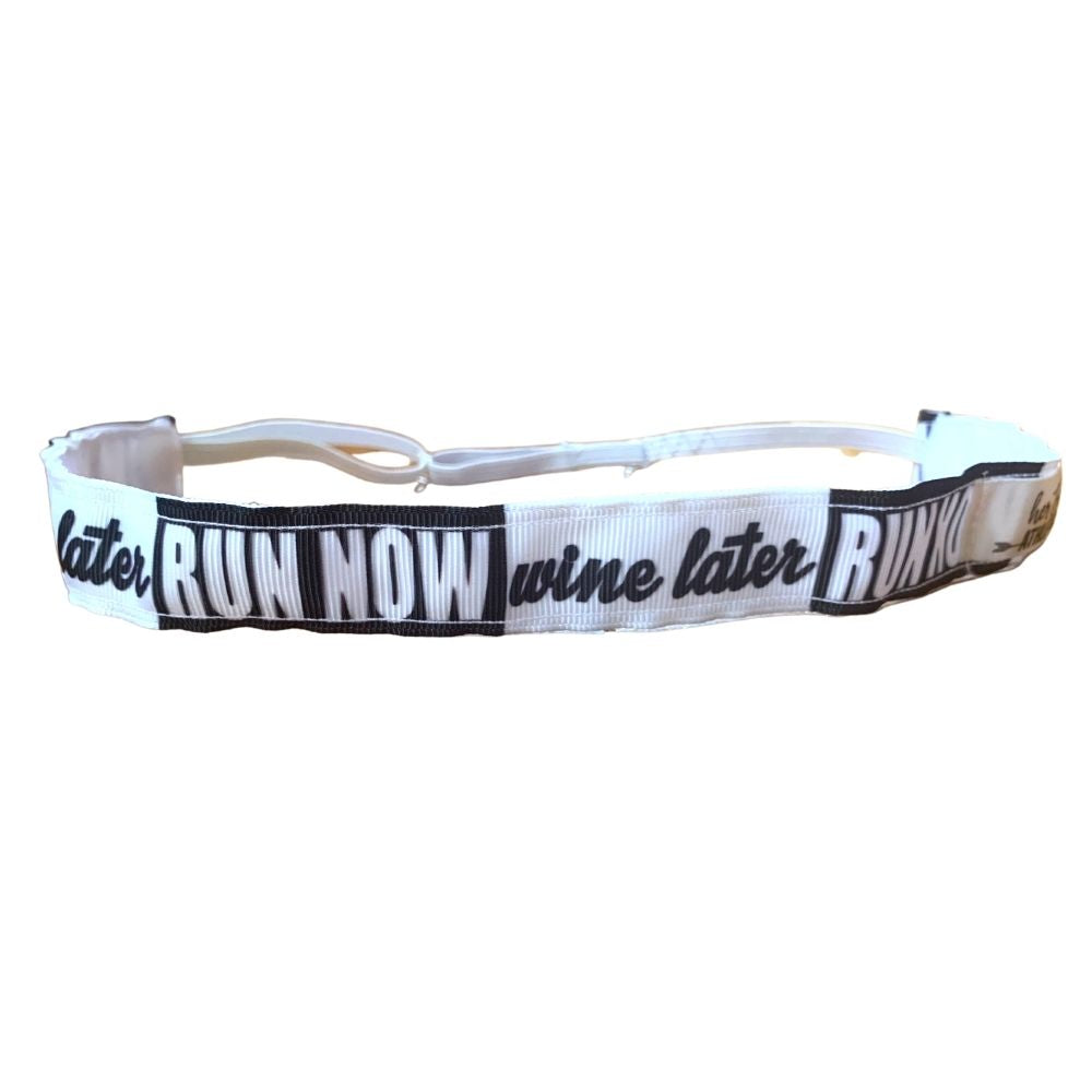 Run Now Wine Later Non Slip Headband | Her Tribe Athletics