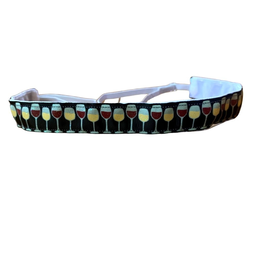 Sparkly Wine Glasses Non Slip Headband | Her Tribe Athletics