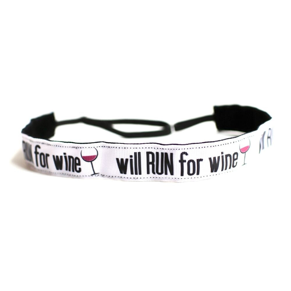 Will Run For Wine Non-Slip Headband | Her Tribe Athletics