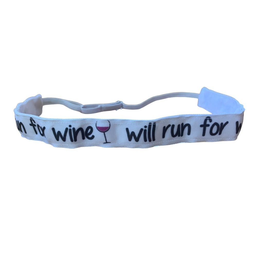 Will Run for Wine II Non Slip Headband | Her Tribe Athletics