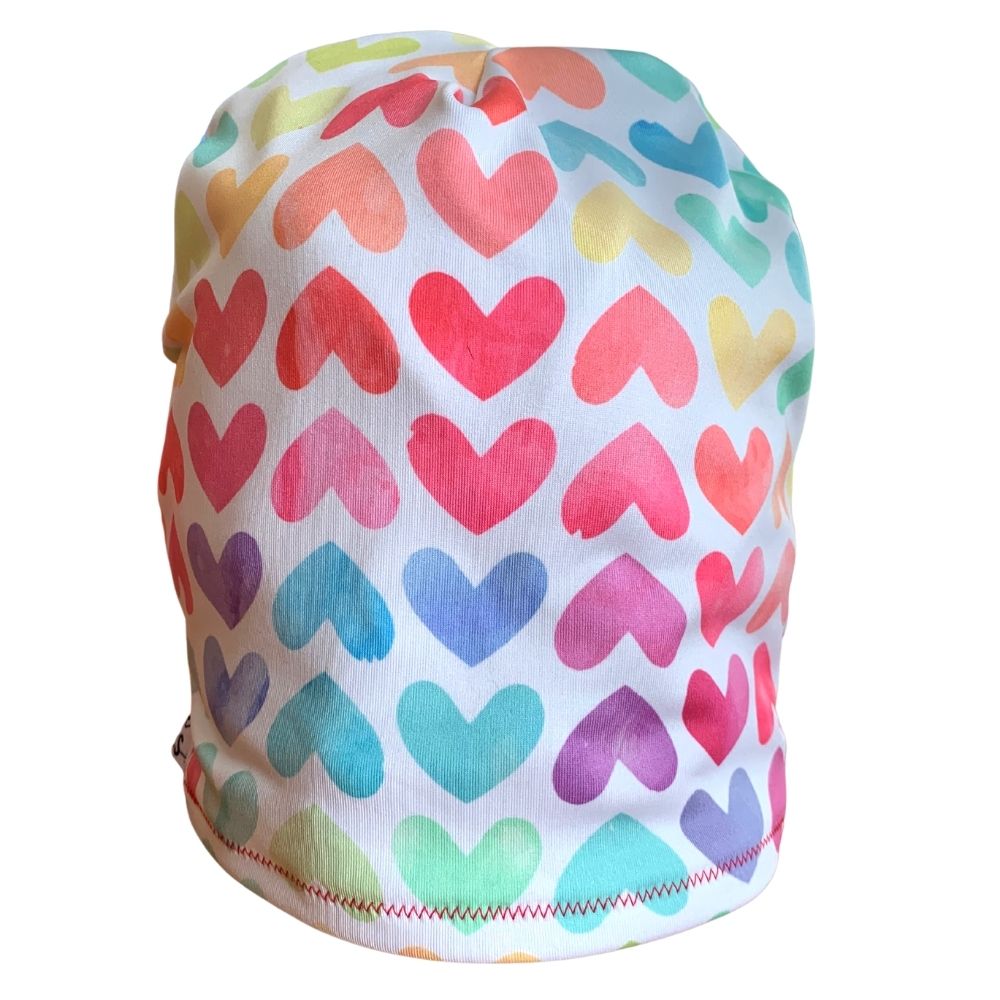 Funky Hearts Fleece Lined Hat | Her Tribe Athletics