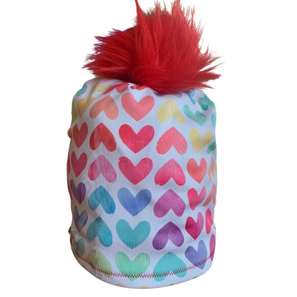 Funky Hearts Fleece Lined Hat | Her Tribe Athletics